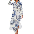 longue à manches longues et chemise fendue à motif huître pour femme
