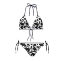 Ensemble bikini triangle femme échancré à nouer sur les côtés, 2 pièces
